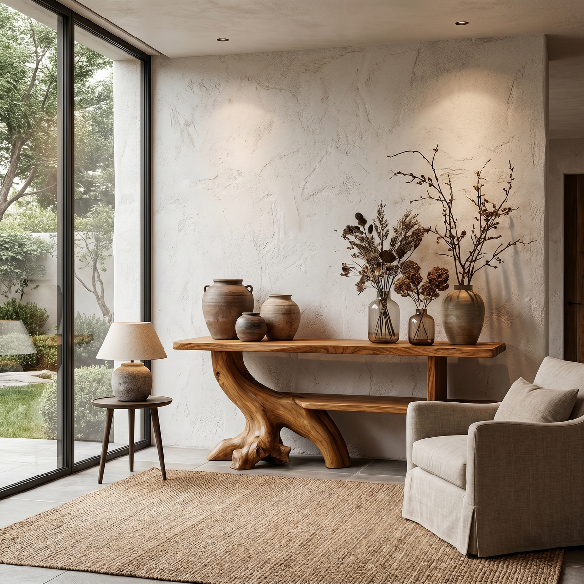 Organic Console Table With Sculptural Tree Branch Base For Entryway And Living Room - view 6 of 8