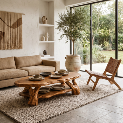 Nature Inspired Coffee Table With Sculptural Root Wood Design For Living Room - view 6 of 8