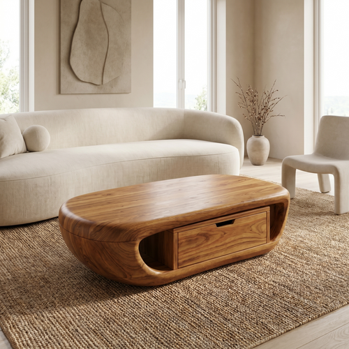 Modern Coffee Table With Built In Storage Shelf For Living Room - view 1 of 8