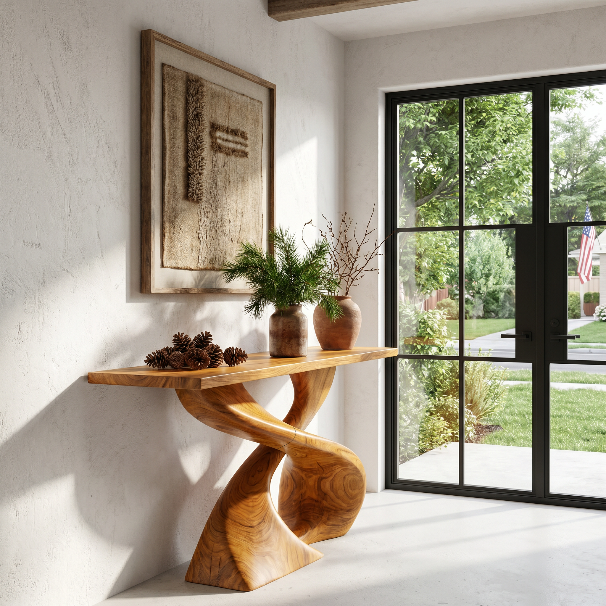 Sculptural Console Table With Twisted Tree Inspired Design For Hallway - view 6 of 8