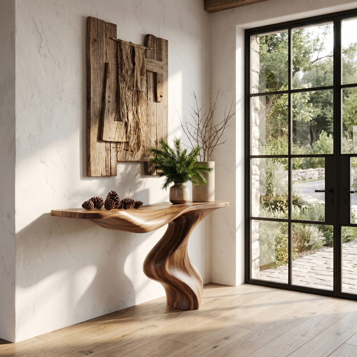 Modern Console Table With Statement Sculptural Base For Living Room - view 6 of 8