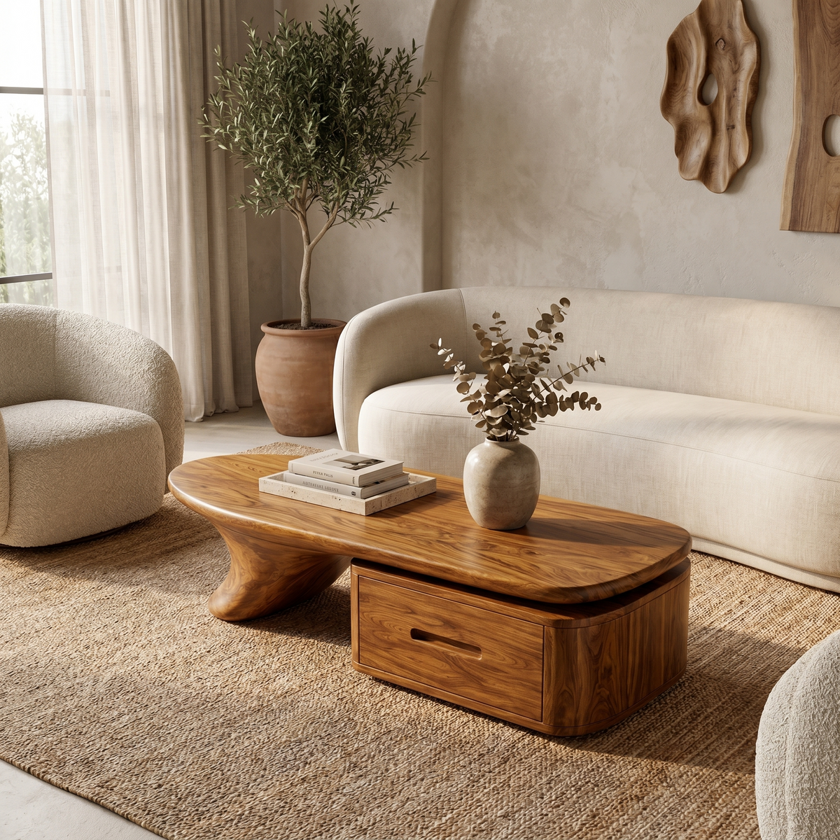 Modern Coffee Table With Built In Drawer Storage For Living Room - view 6 of 8