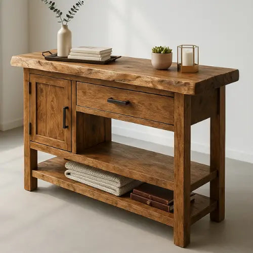 Handcrafted Solid Wood Console Table – Modern Rustic Functionality - view 1 of 5