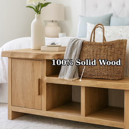 Handcrafted Solid Wood Bench – Modern Organic Seating with Versatile Storage - view 5 of 6