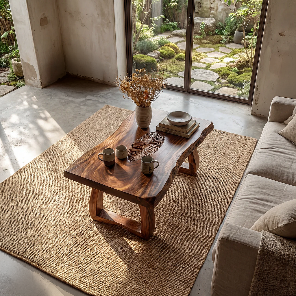 Live Edge Coffee Table with Sculptural Curved Base - view 3 of 7