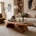Organic Oval Coffee Table With Architectural Open Base - view 5 of 8