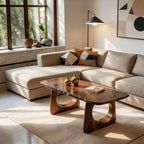 Live Edge Natural Wood Coffee Table with Dual Circular Sculpted Base - view 4 of 7