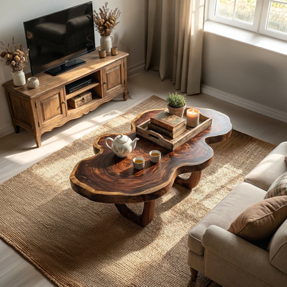 Sculptural Cloud Coffee Table with Curved Base Design - view 4 of 7