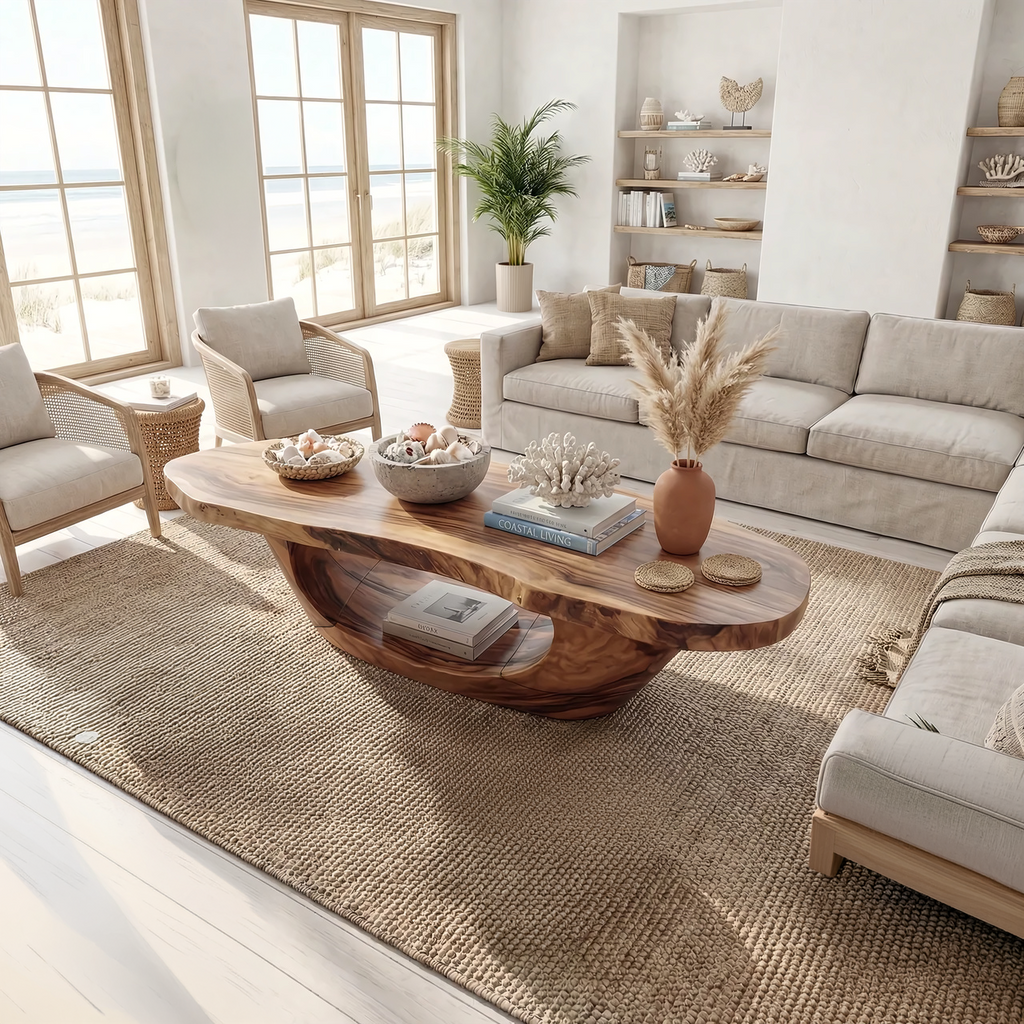 Sculptural Oval Coffee Table with Open Curve Base - view 3 of 7
