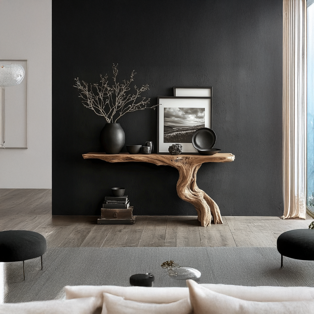 Rustic Console Table Driftwood Live Edge Natural Wood Gift - view 2 of 5