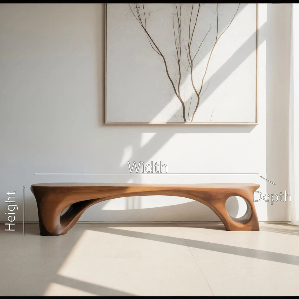 Modern Sculptural Bench With Curved Design For Living Room - view 7 of 7