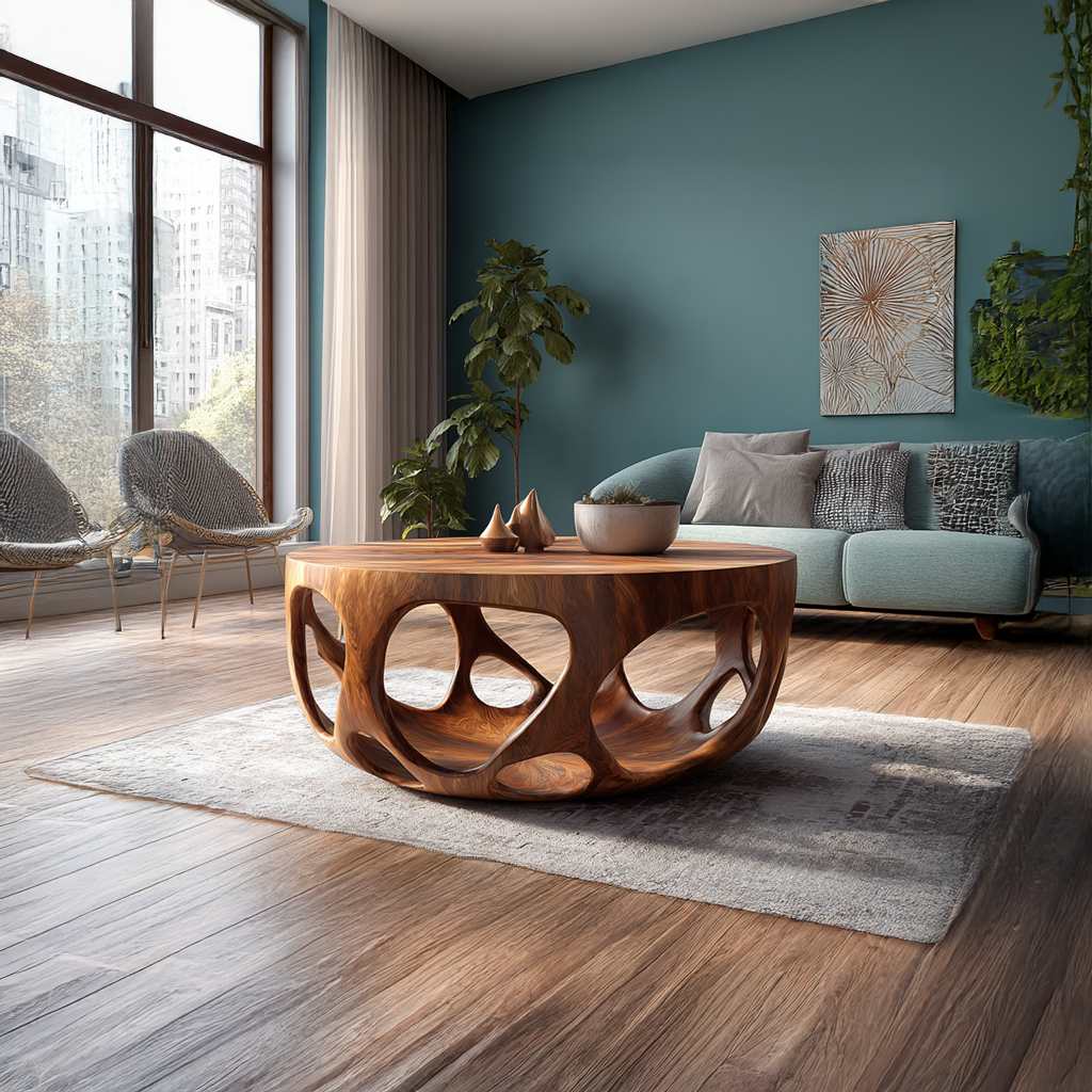 Artisan Coffee Table Natural Wood Farmhouse Gift - view 2 of 6