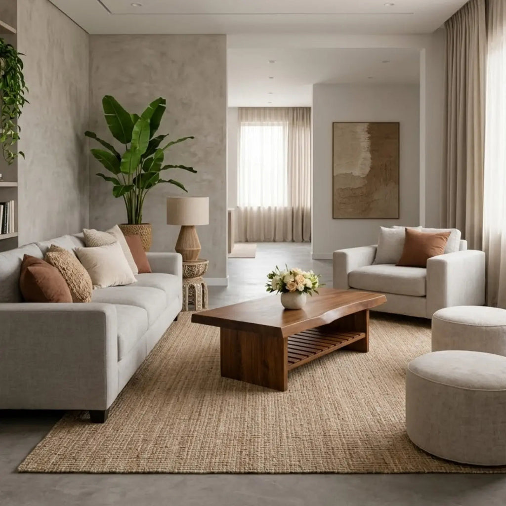 Live Edge Walnut Coffee Table with Slatted Shelf, Natural Modern Design for Living Room - view 2 of 9