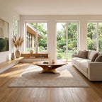 Modern Solid Wood Coffee Table with Sculptural Base and Round Wooden Living Room Table - view 2 of 9