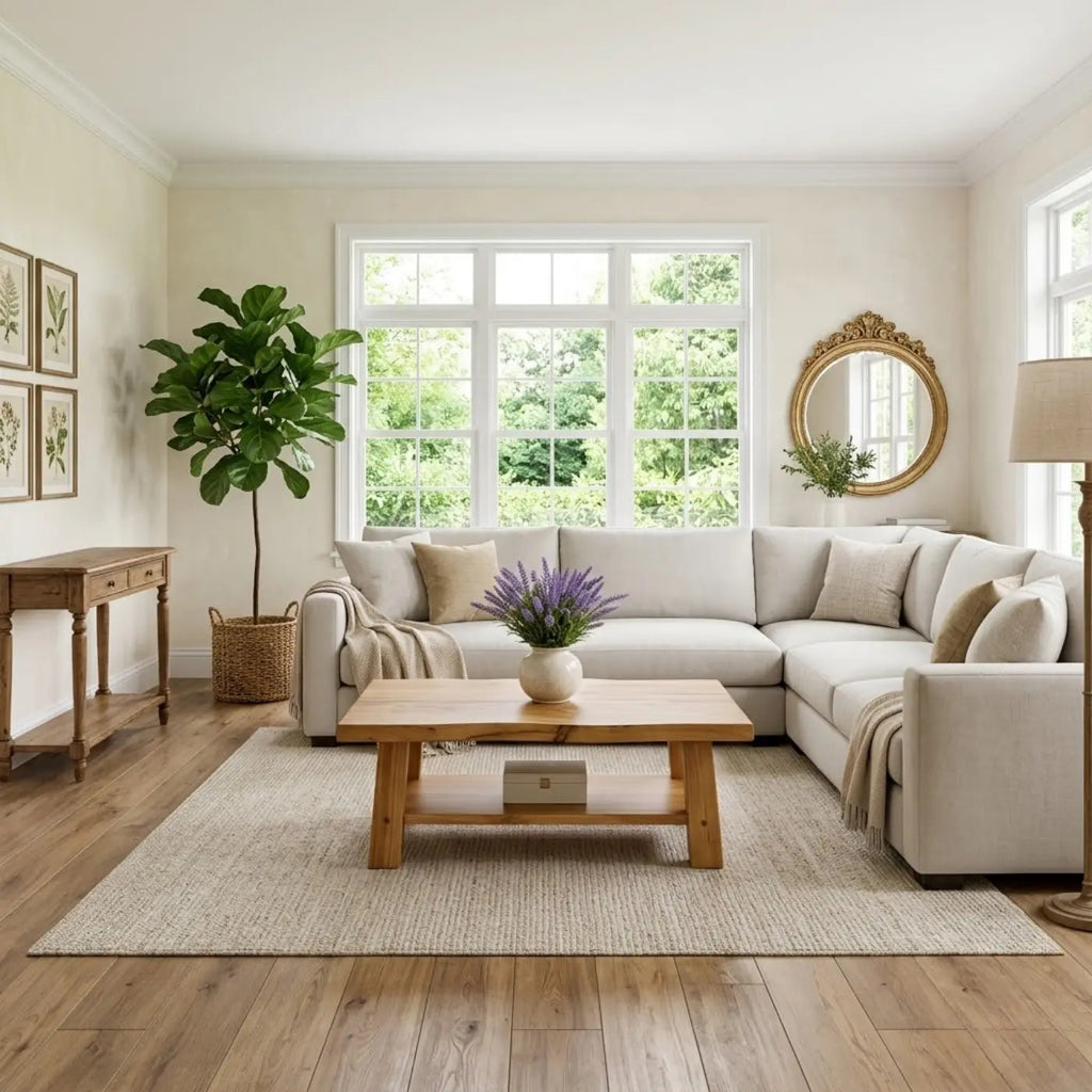 Solid Wood Coffee Table with Storage Shelf Rustic Wooden Living Room Table - view 2 of 9
