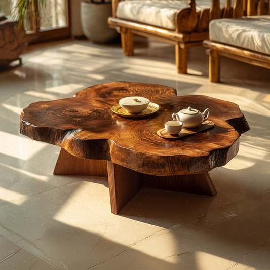 Sculptural Cloud Coffee Table with Cross Base Design - view 1 of 7