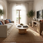 Sculptural Oval Coffee Table with Curved Base in Natural Wood - view 6 of 7