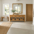 Solid Wood Console Table for Entryway with 4 Drawers and Open Shelf - view 2 of 9