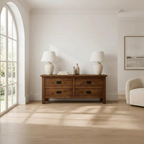 Solid Wood Console Table for Living Room with 4 Drawers and Simple Design - view 2 of 9