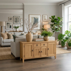 Solid Wood Console Table with Storage Cabinets and Drawers - view 2 of 9