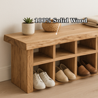 Handcrafted Solid Wood Bench with Shoe Compartments – Modern Rustic Hallway Storage - view 5 of 6