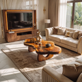 Organic Live Edge Coffee Table with Sculptural Loop Base - view 1 of 7