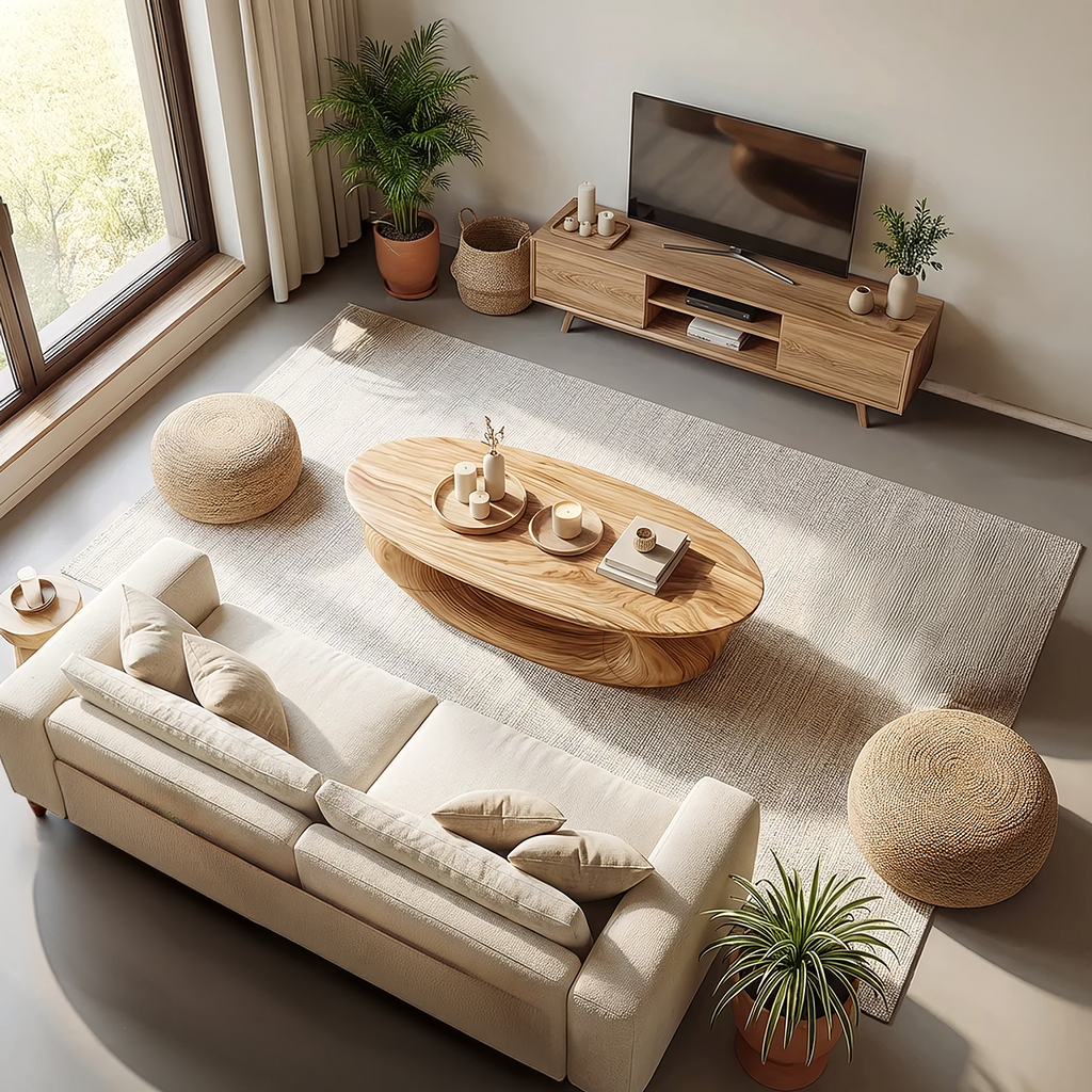 Flowing Sculptural Coffee Table with Continuous Curve Base - view 6 of 7