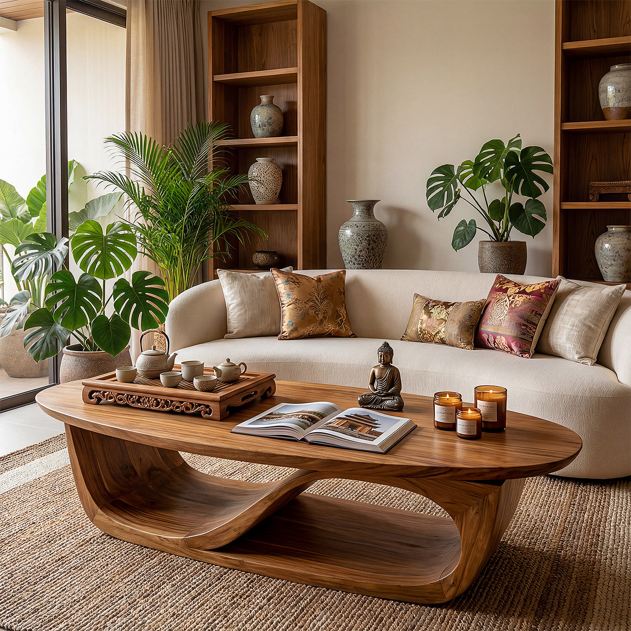 Sculptural Wave Coffee Table With Organic Modern Form - view 5 of 8