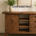 Handcrafted Solid Wood Console Table – Live-Edge Slab with Cabinet and Drawers - view 2 of 5