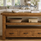 Handcrafted Solid Wood Console Table – Farmhouse Style with Three Storage Drawers - view 3 of 5