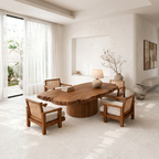 Handcrafted Solid Wood Coffee Table with Live Edge Top and Sculptural Base - view 2 of 9