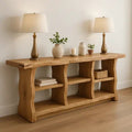 Handcrafted Solid Wood Sculptural Console Table – Organic Modern Design - view 1 of 5