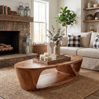 Sculptural Oval Coffee Table With Open Shelf Base - view 5 of 8