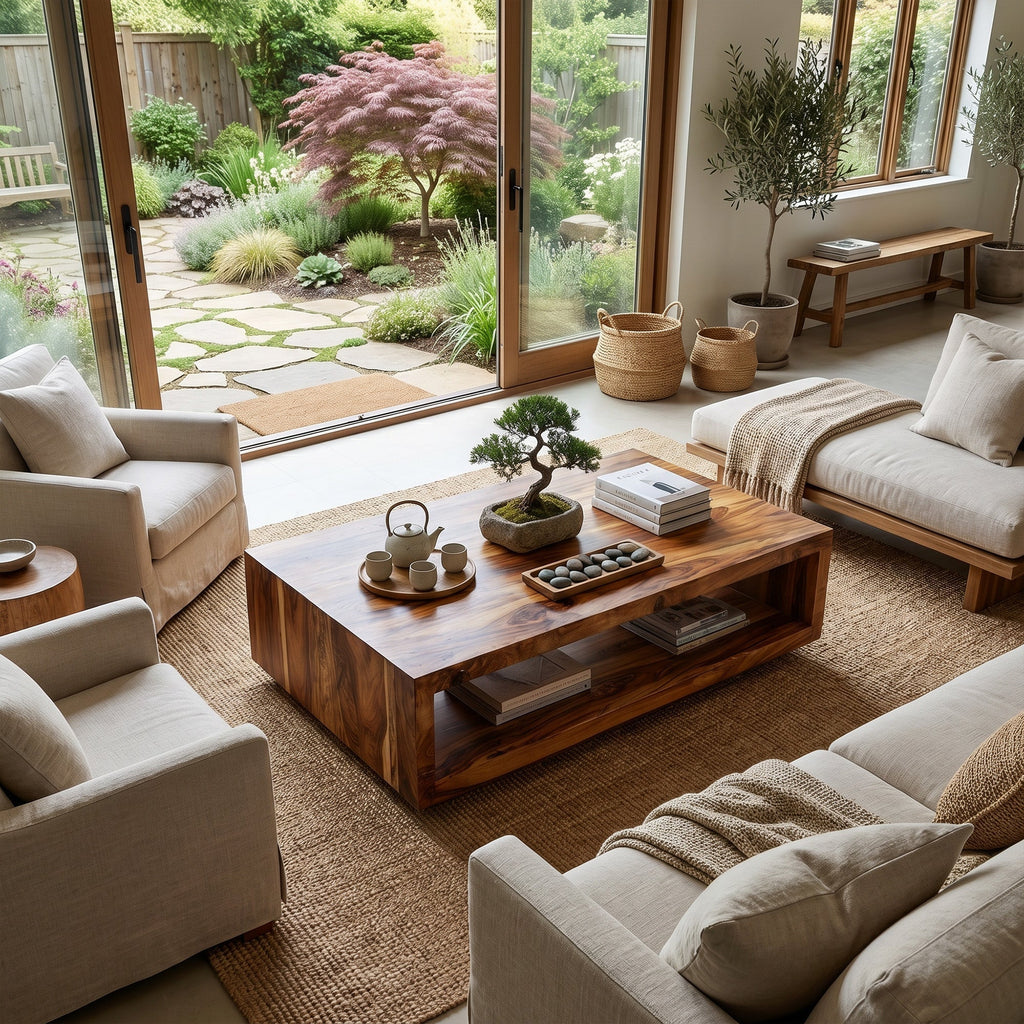Minimalist Solid Wood Coffee Table With Open Shelf - view 5 of 8