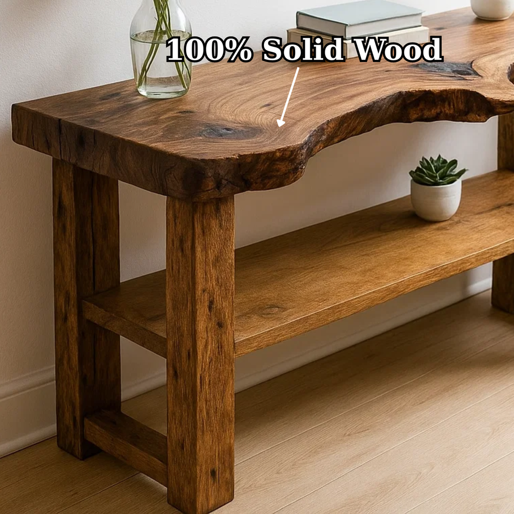 Handcrafted Solid Wood Console Table – Sculptural Organic Live-Edge Design - view 5 of 5