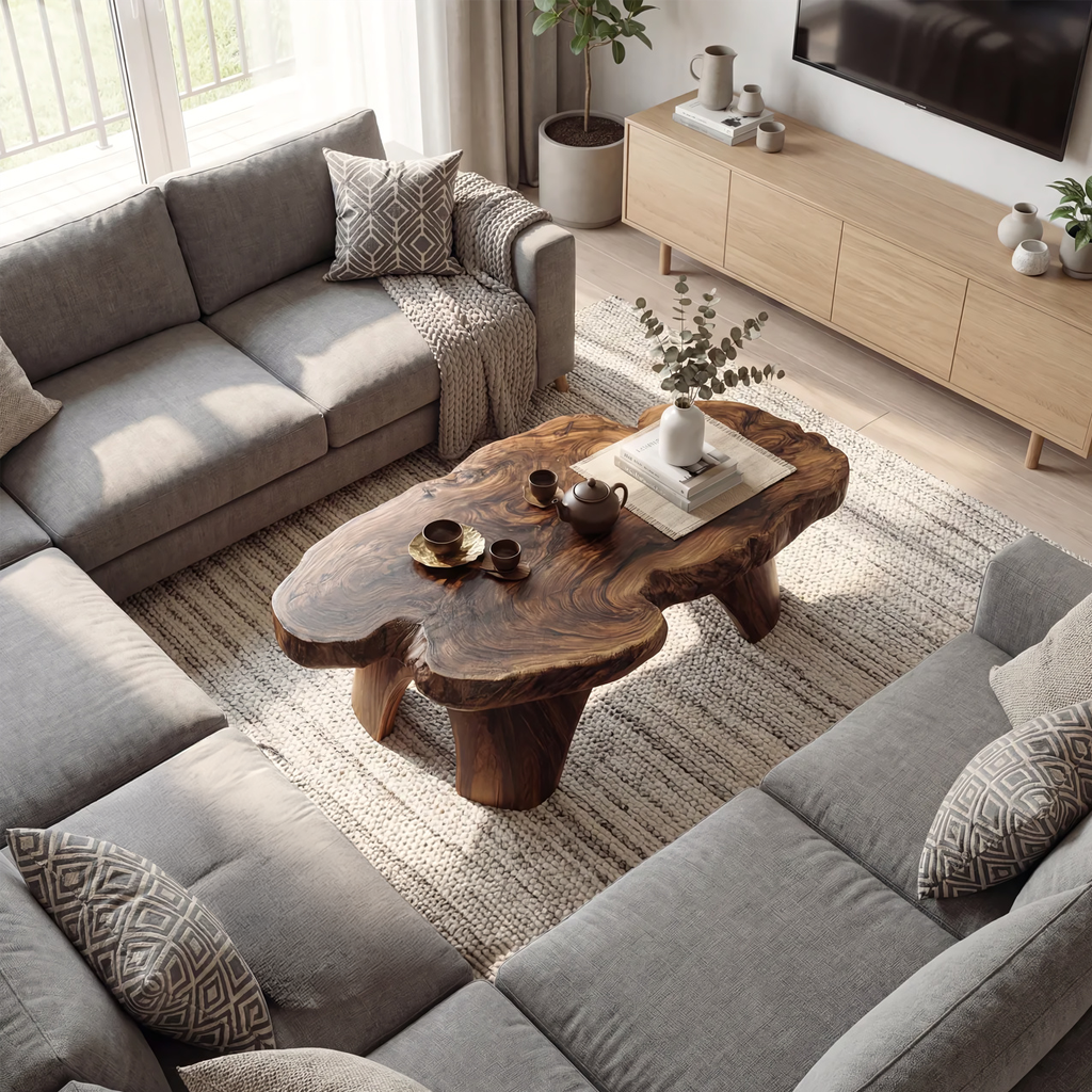 Live Edge Organic Coffee Table with Sculptural Natural Form - view 6 of 7