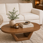 Solid Wood Coffee Table with Sculptural Base - view 2 of 9