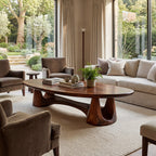 Organic Oval Coffee Table With Sculptural Pedestal Base - view 5 of 8