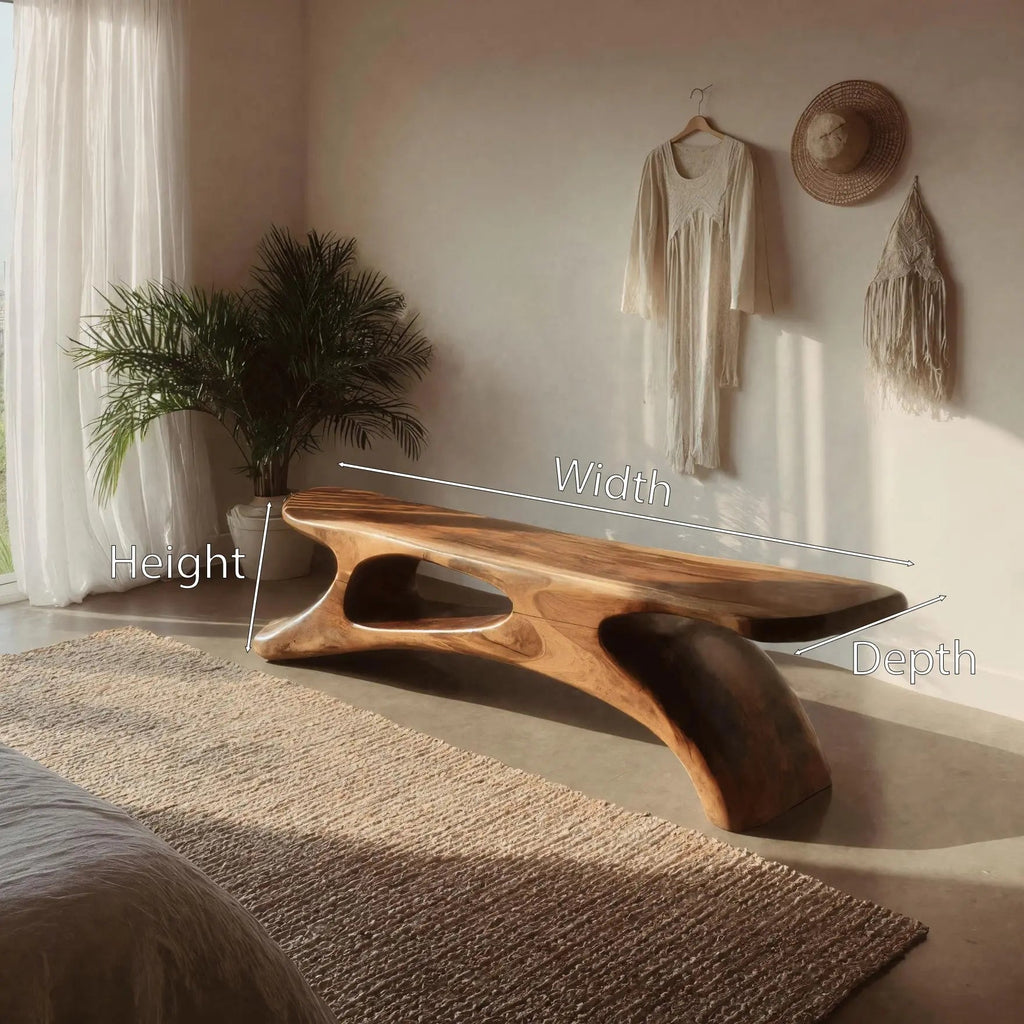 Modern Sculptural Bench For Bedroom Or Living Room - view 7 of 7