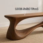 Handcrafted Solid Wood Bench – Unique Organic Curvature Art Piece - view 5 of 6