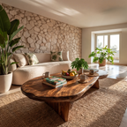 Live Edge Coffee Table with Organic Slab Top and Sculptural Base - view 5 of 7