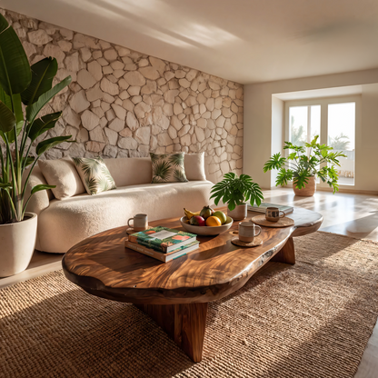 Live Edge Coffee Table with Organic Slab Top and Sculptural Base - view 5 of 7