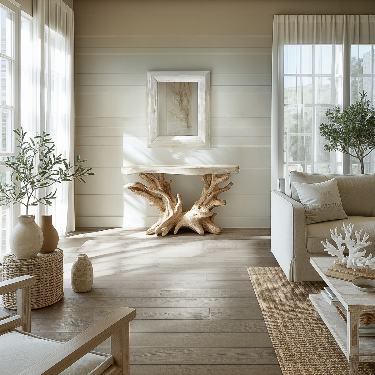 Coastal Rustic Organic Console Table Living Room And Bedroom - view 2 of 8