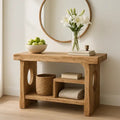 Handcrafted Solid Wood Sculptural Console Table – Organic Contemporary Form - view 1 of 5