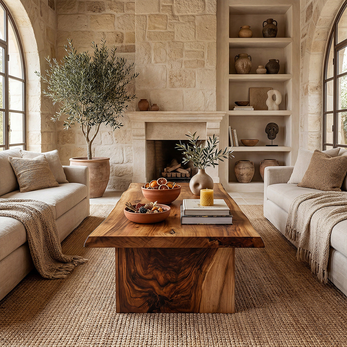 Live Edge Coffee Table With Open Shelf Storage - view 6 of 8