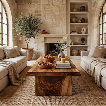 Live Edge Coffee Table With Open Shelf Storage - view 6 of 8