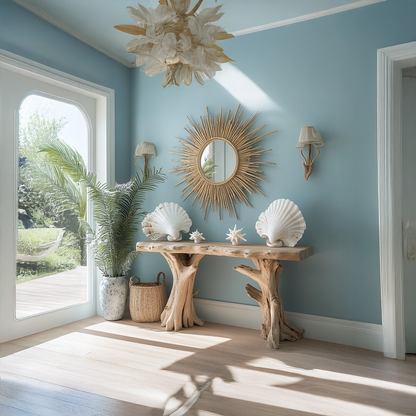 Coastal Driftwood Console Table  Natural Tree Trunk Legs - view 2 of 8