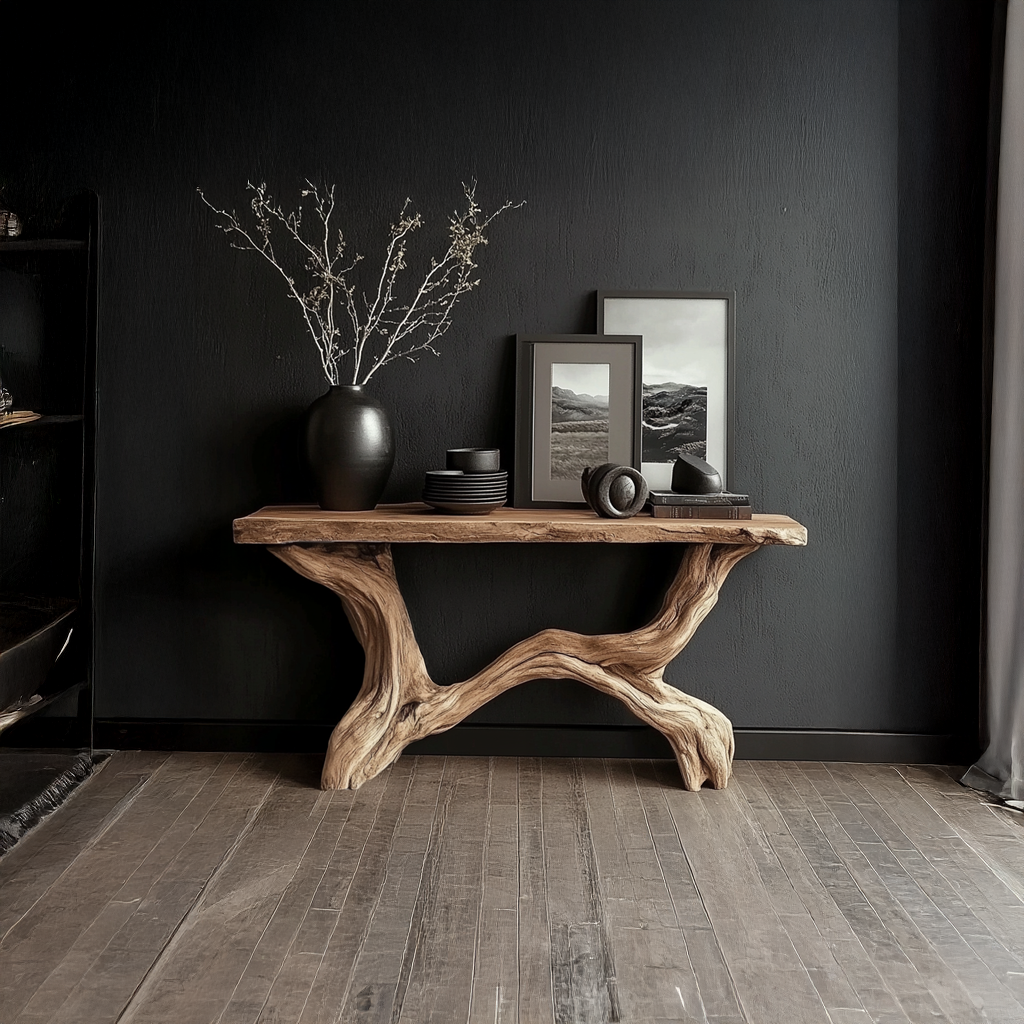 Live Edge Console Table Solid Wood Rustic Driftwood Gift - view 2 of 8