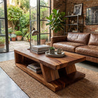 Modern Solid Wood Coffee Table With Open Shelf - view 5 of 8