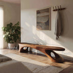 Modern Sculptural Bench With Organic Design For Entryway - view 7 of 7